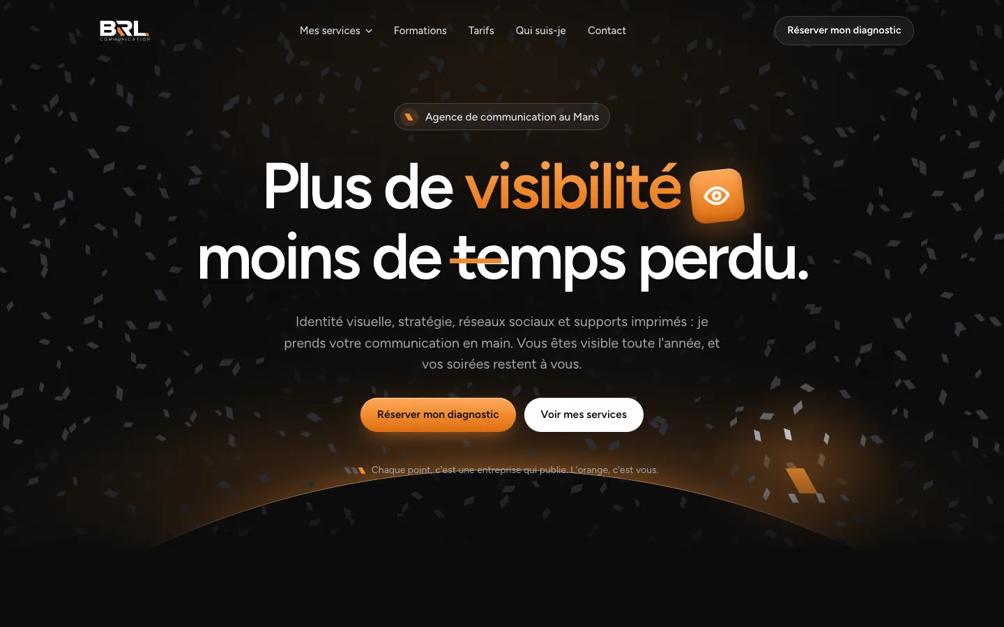 Page d'accueil du site de BRL Communication